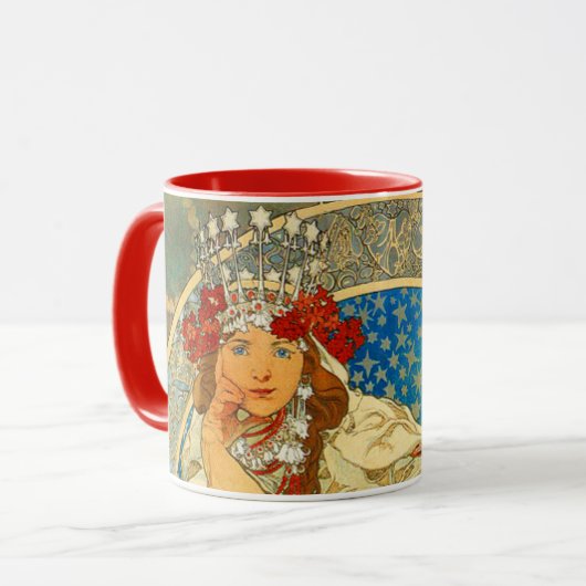 Alphonse Mucha Art Nouveau Princess Hyacinth Mok (Voorkant links)