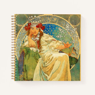 Alphonse Mucha Art Nouveau Princess Hyacinth Notitieboek