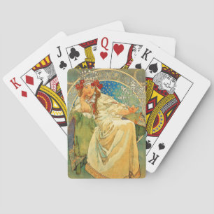 Alphonse Mucha Art Nouveau Princess Hyacinth Pokerkaarten