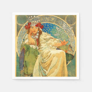 Alphonse Mucha Art Nouveau Princess Hyacinth Servet