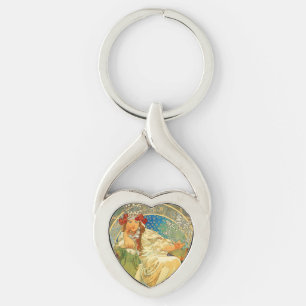 Alphonse Mucha Art Nouveau Princess Hyacinth Sleutelhanger