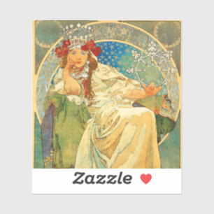 Alphonse Mucha Art Nouveau Princess Hyacinth Sticker