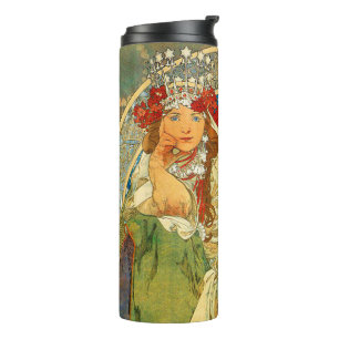 Alphonse Mucha Art Nouveau Princess Hyacinth Thermosbeker