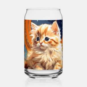 Alphonse Mucha Art Nouveau Sinaasappel Cat Blikvorm Glas