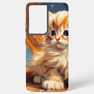 Alphonse Mucha Art Nouveau Sinaasappel Cat Samsung Galaxy Hoesje
