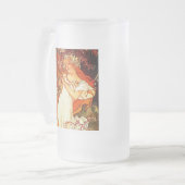 Alphonse Mucha Art Nouveau Spring Matglas Bierpul (Voorkant links)