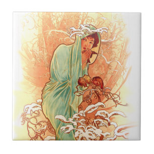 Alphonse Mucha Art Nouveau Tegels Tegeltje