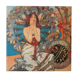 Alphonse Mucha Art Nouveau Tegels Tegeltje