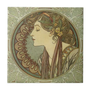 Alphonse Mucha Art Nouveau Tiles Tegeltje