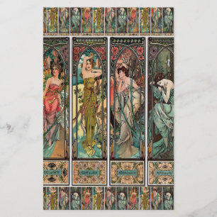 Alphonse Mucha art nouveau, , vrouwen, be Briefpapier