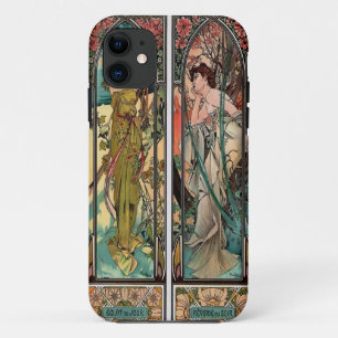 Alphonse Mucha art nouveau, , vrouwen, be iPhone 11 Hoesje