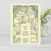 Alphonse Mucha Art Nouveau Wedding Menu (Staand voorkant)