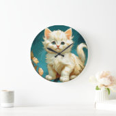 Alphonse Mucha Art Nouveau White Cat Grote Klok (Huis)