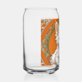 Alphonse Mucha Art Nouveau White Kitten Blikvorm Glas (Rechts)