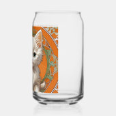 Alphonse Mucha Art Nouveau White Kitten Blikvorm Glas (Links)