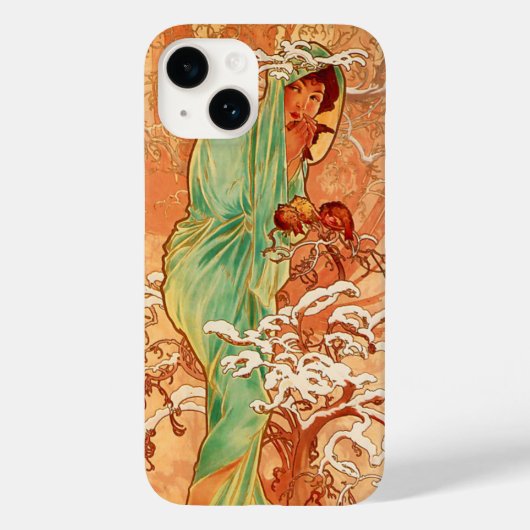 Alphonse Mucha Art Nouveau Winter Case-Mate iPhone Case (Achterkant)