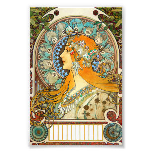 Alphonse Mucha Art Nouveau Zodiac Foto Afdruk