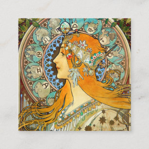 Alphonse Mucha Art Nouveau Zodiac Informatiekaartje