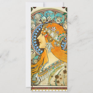 Alphonse Mucha Art Nouveau Zodiac Kaart