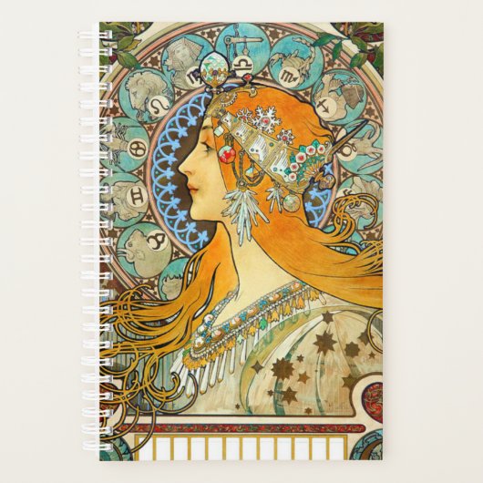 Alphonse Mucha Art Nouveau Zodiac Planner (Voorkant)