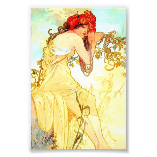 Alphonse Mucha Art Summer Foto Afdruk (Voorkant)