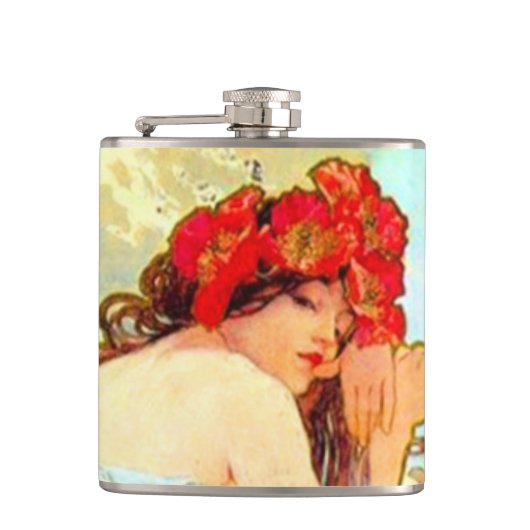 Alphonse Mucha Art Summer Heupfles (Voorkant)