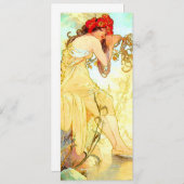 Alphonse Mucha Art Summer Kaart (Voorkant / Achterkant)