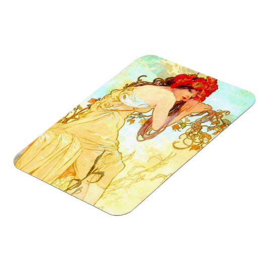 Alphonse Mucha Art Summer Magneet (Linkerzijde)