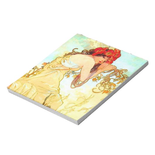 Alphonse Mucha Art Summer Notitieblok (Gedraaid)