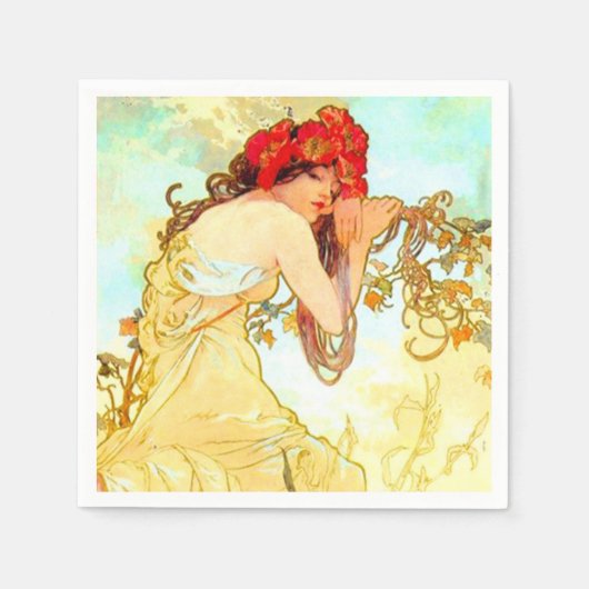 Alphonse Mucha Art Summer Servet (Voorkant)