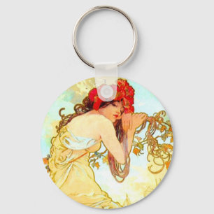 Alphonse Mucha Art Summer Sleutelhanger