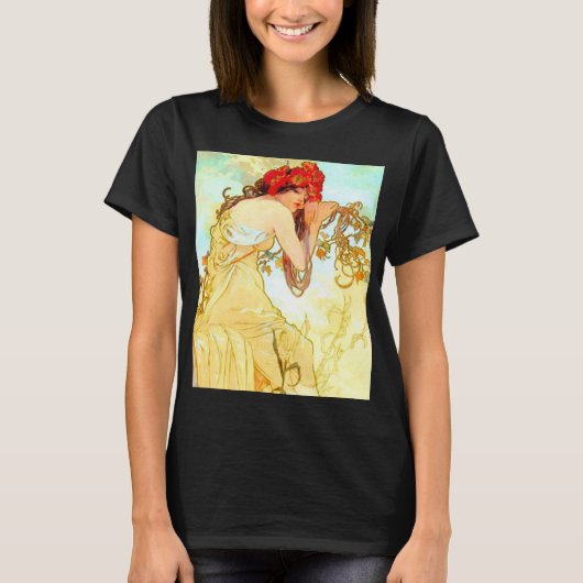 Alphonse Mucha Art Summer T-shirt (Voorkant)