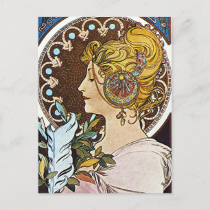 Alphonse Mucha Artwork Briefkaart