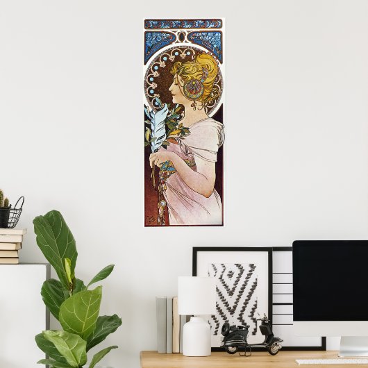 Alphonse Mucha Artwork Poster (Thuiskantoor)