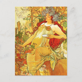 Alphonse Mucha Autumn Briefkaart