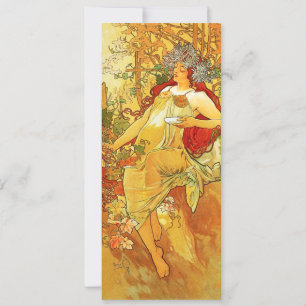 Alphonse Mucha Autumn Invitations Kaart