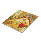 Alphonse Mucha Autumn Tile Tegeltje (Zijkant)