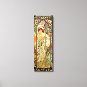 Alphonse Mucha, avondbeschouwing Canvas Afdruk