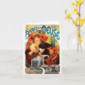 Alphonse Mucha Beer van de Kaart van de Nota van (Gele Bloem)