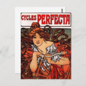 Alphonse Mucha  Bicycle Briefkaart (Voorkant / Achterkant)