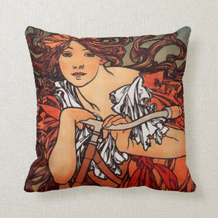 Alphonse Mucha  Bicycle Pillow Kussen