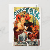 Alphonse Mucha Bière de la carte postale Muse (Devant / Derrière)