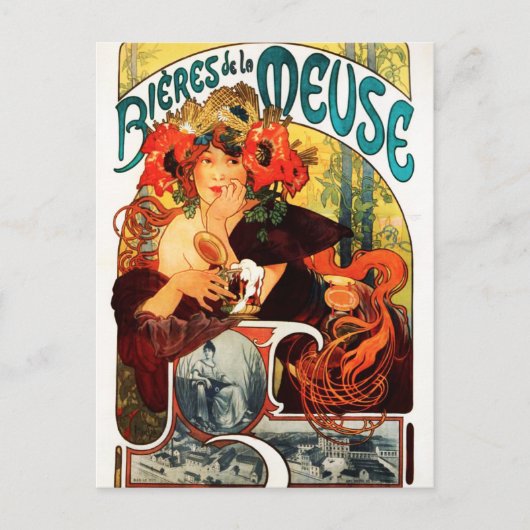 Alphonse Mucha Bière de la carte postale Muse (Devant)