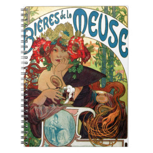 Alphonse Mucha Bieres de La Meuse Notitieboek