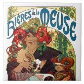 Alphonse Mucha Bieres de La Meuse Tegeltje (Voorkant)