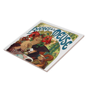 Alphonse Mucha Bieres de La Meuse Tegeltje
