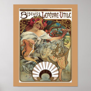 Alphonse Mucha Biscuits Cookies Vintage advertenti Poster