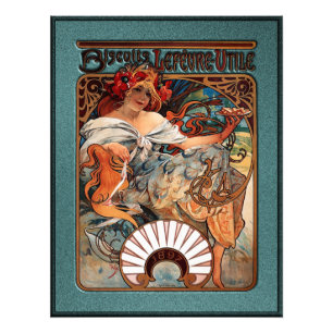 Alphonse Mucha Biscuits Lefevre-Utile gespikkeld F Foto Afdruk