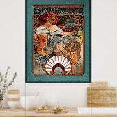 Alphonse Mucha Biscuits Lefevre-Utile Speckled van Poster (Keuken)