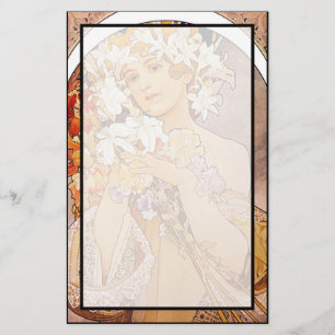 Alphonse Mucha Bloem Briefpapier